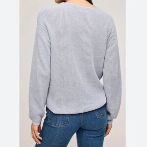 Heather Grey Ribbed Knit Boatneck Long Sleeve Cropped Fit Chunky Sweater